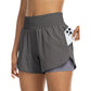 📱 Double Layer Yoga Shorts with Pockets — Side Phone Pockets | Moisture-Wicking Fabric | Gym & Running