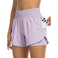 📱 Double Layer Yoga Shorts with Pockets — Side Phone Pockets | Moisture-Wicking Fabric | Gym & Running