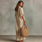 🌿Women’s Minimalist Solid Color Maxi Dress