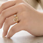 ✨ Dainty Initial Ring with Sparkling Cubic Zirconia — Open Adjustable Band | Stackable
