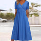 👗 Women's V-Neck Short Sleeve Maxi Dress — Flowy & Breathable | Bohemian Summer Style | Perfect for Holidays & Everyday