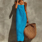 👗 Women's Casual Solid Color Slip Dress — Satin-Like Fabric | Adjustable Spaghetti Straps