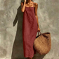 👗 Women's Casual Solid Color Slip Dress — Satin-Like Fabric | Adjustable Spaghetti Straps
