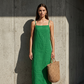 👗 Women's Casual Solid Color Slip Dress — Satin-Like Fabric | Adjustable Spaghetti Straps