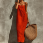 👗 Women's Casual Solid Color Slip Dress — Satin-Like Fabric | Adjustable Spaghetti Straps