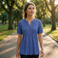 🌸 Ladies' V-Neck Pleated Top — Soft Chiffon Fabric | Versatile Style