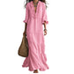 🎀 Romantic Ruffle V-Neck Maxi Dress — Tiered Ruffle Skirt | Feminine Floral Print