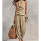 ✨ Elegant Halter Neck Wide Leg Jumpsuit — Adjustable Tie Closure