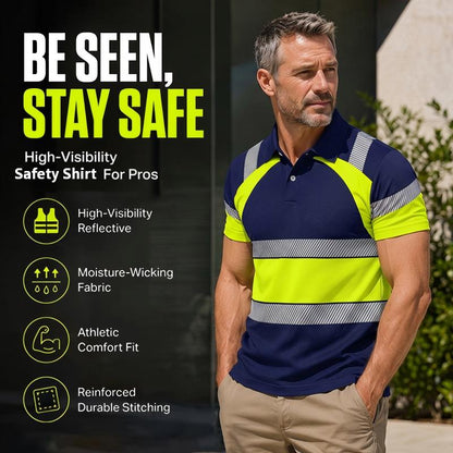 🦺 Men's High Visibility Round-Neck Top — Hi Vis Safety T-Shirt