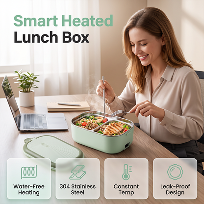 ✅ Premium Heated Lunch Box with Leak-Proof Seal — Food-Grade PP Outer Shell | 130°C Heat Resistant