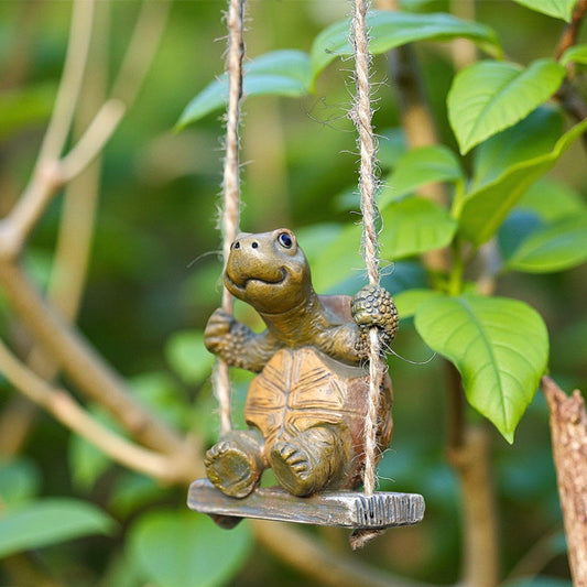 🐢 Whimsical Turtle Swing Decor — Handcrafted Hanging Ornament | Playful Design