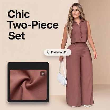 👗 Women's Casual Sleeveless Top & Pants 2-Piece Set — Relaxed Co-Ord for Everyday Style
