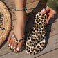 🩴Leopard Print Flip-Flops with Heart Charm