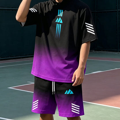 👕 Men's Summer T-Shirt & Shorts Two-Piece Set — Coordinated Casual Co-Ord