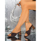 💃 Comfortable Ruched Block Heel Mules — Slip-On Square Toe Slippers