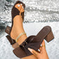 💃 Comfortable Ruched Block Heel Mules — Slip-On Square Toe Slippers