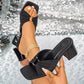 💃 Comfortable Ruched Block Heel Mules — Slip-On Square Toe Slippers