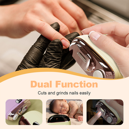 ✨ 2-in-1 Safe Electric Nail Clipper — Trim & Polish in One Device | Recessed Blade