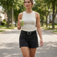 👖 Women's Casual Stretch Shorts with Utility Pockets— 4-Way Stretch Cargo Shorts
