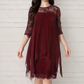 👗 Women's Elegant High-Low Hem Lace Overlay Dress