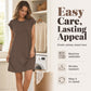 👗 Women's Crew Neck Solid Colour Dress