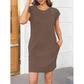 👗 Women's Crew Neck Solid Colour Dress