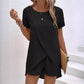 ✨ Women's Solid Color Irregular Top & Shorts Two Piece Set
