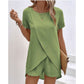 ✨ Women's Solid Color Irregular Top & Shorts Two Piece Set
