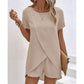✨ Women's Solid Color Irregular Top & Shorts Two Piece Set