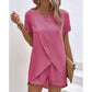 ✨ Women's Solid Color Irregular Top & Shorts Two Piece Set