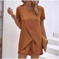 ✨ Women's Solid Color Irregular Top & Shorts Two Piece Set