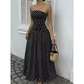 🌸 Elegant Off-Shoulder Dress — Delicate Polka Dot Print | Flattering Cinched Waist