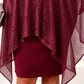 ✨ Women's Elegant Sequin Asymmetrical Cape Slim Fit Midi Dress — Statement Sparkle Party Dress