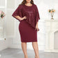 ✨ Women's Elegant Sequin Asymmetrical Cape Slim Fit Midi Dress — Statement Sparkle Party Dress