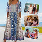 👗 Women's Elegant Bohemian Print Dress — Floral Boho Maxi with V-Neck