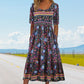 👗 Women's Elegant Bohemian Print Dress — Floral Boho Maxi with V-Neck