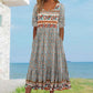 👗 Women's Elegant Bohemian Print Dress — Floral Boho Maxi with V-Neck