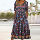 👗 Women's Elegant Bohemian Print Dress — Floral Boho Maxi with V-Neck