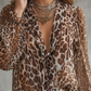 🐆 Leopard Print Long Sleeve Top — Wrap V-Neck Design
