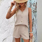 👗 Women's Casual V-Neck Sleeveless Two-Piece Set — Co-ord Matching Top & Wide Leg Pants