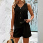 👗 Women's Casual V-Neck Sleeveless Two-Piece Set — Co-ord Matching Top & Wide Leg Pants