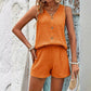 👗 Women's Casual V-Neck Sleeveless Two-Piece Set — Co-ord Matching Top & Wide Leg Pants