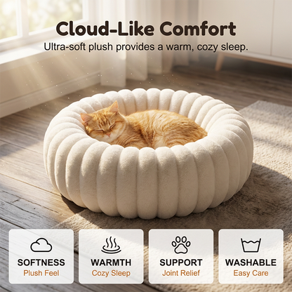 🌿Ultra-Soft Round Calming Cat & Dog Bed