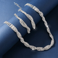 Sparkling Rhinestone Claw Chain Necklace & Earrings Set for Women