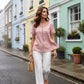 👚 Women's Casual Bohemian Style Hollow-Out Top — V-Neck Boho Blouse | Lightweight Knit | Perfect for Summer Layering