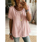 👚 Women's Casual Bohemian Style Hollow-Out Top — V-Neck Boho Blouse | Lightweight Knit | Perfect for Summer Layering