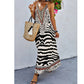 👗 Women's Animal Print Backless Halter Maxi Dress