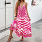 👗 Women's Animal Print Backless Halter Maxi Dress