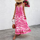 👗 Women's Animal Print Backless Halter Maxi Dress