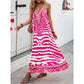 👗 Women's Animal Print Backless Halter Maxi Dress